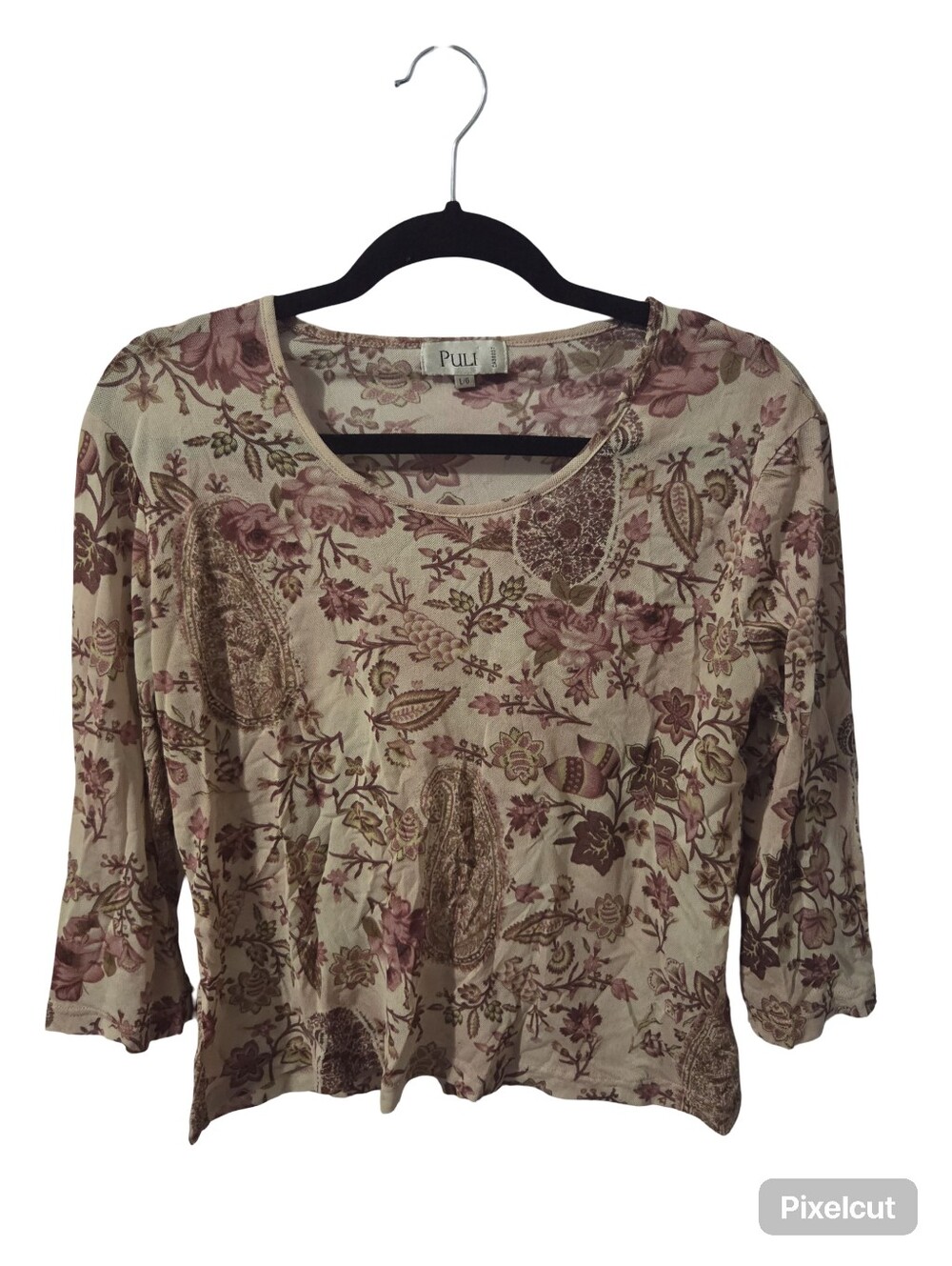 Womens Puli 3/4 Sleeve Paisley And Floral Top